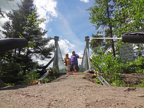 The two RV Gypsies on the first suspension bridge